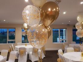 chrome gold confetti dots